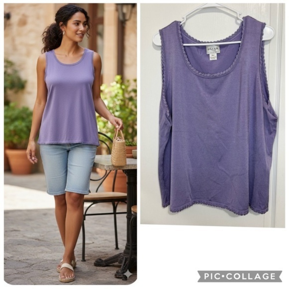 Oscar de la Renta Lavender Tank Top size 3X